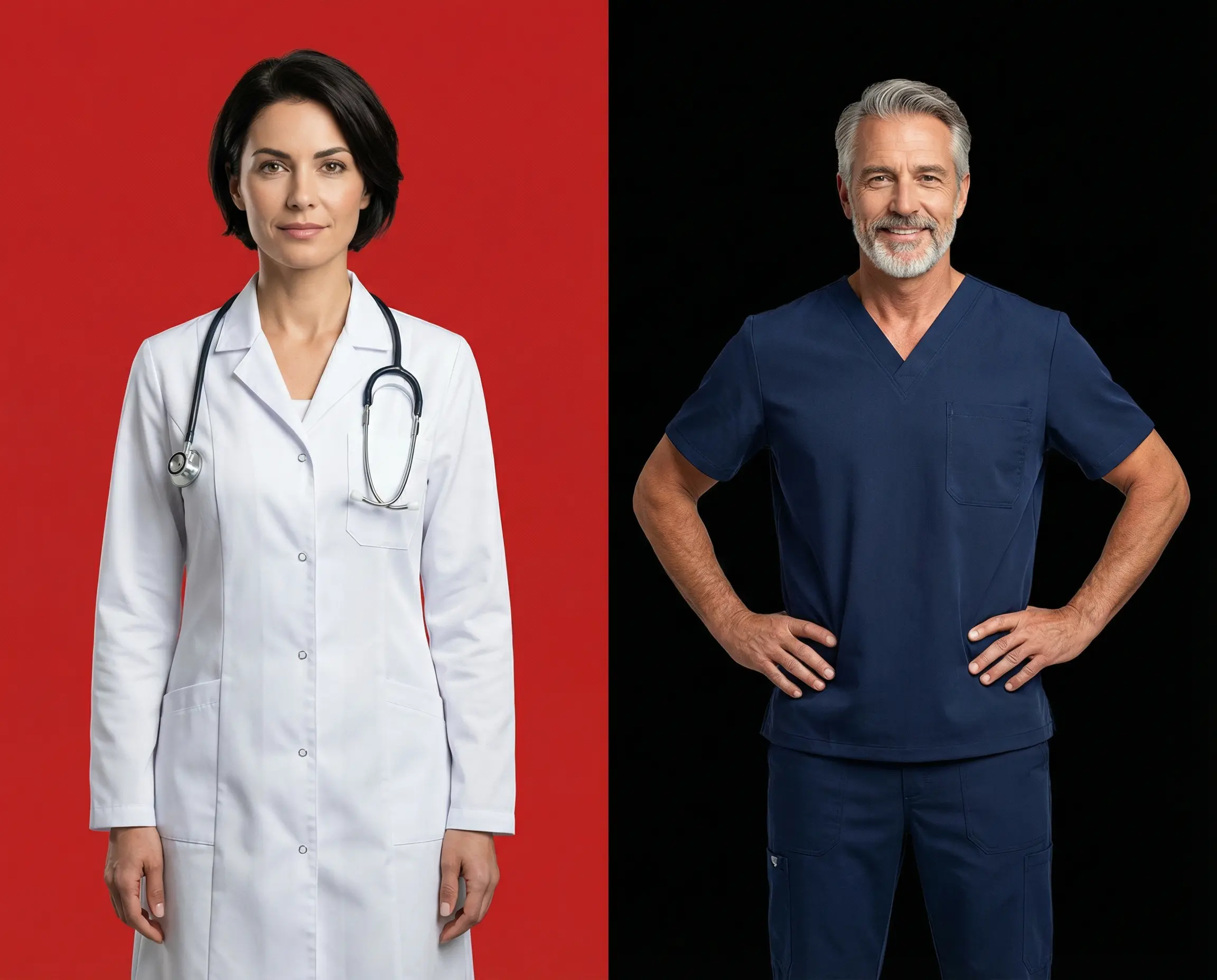 Профессиональная медицинская форма — врач и медсестра в антибактериальной форме