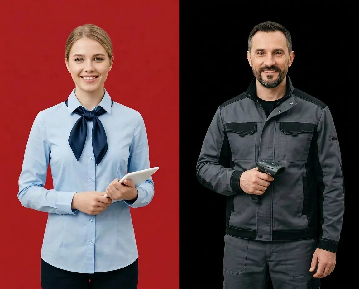 Профессиональная форма для торговых сетей — продавцы в фирменной одежде